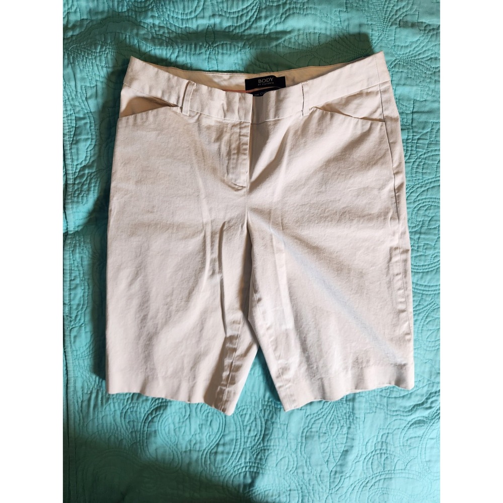 Body by Victoria The Christie Fit Beige Khaki Stretch Cotton Shorts Womens 10
